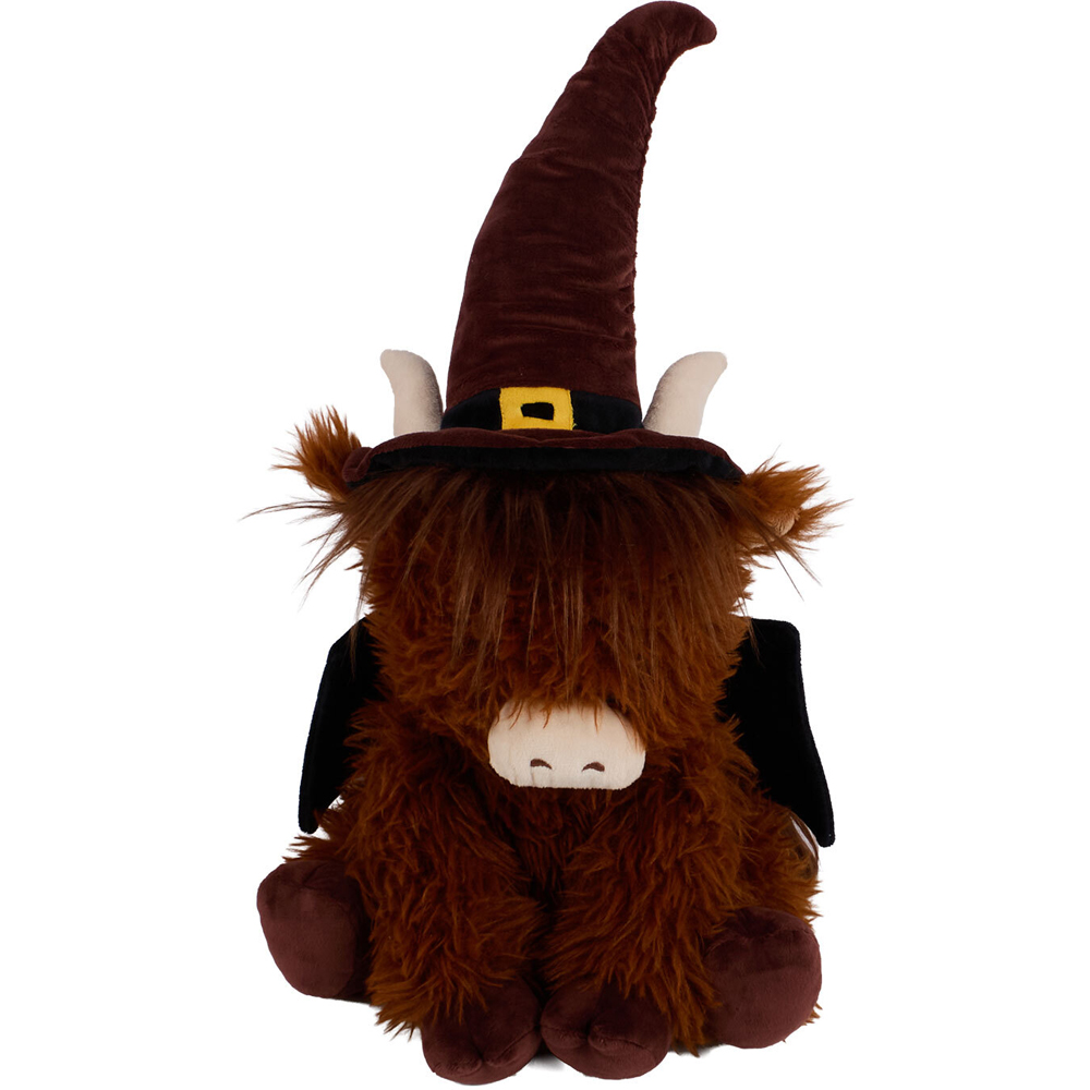 Highland Cow Witch Plush Toy Brown Image 1