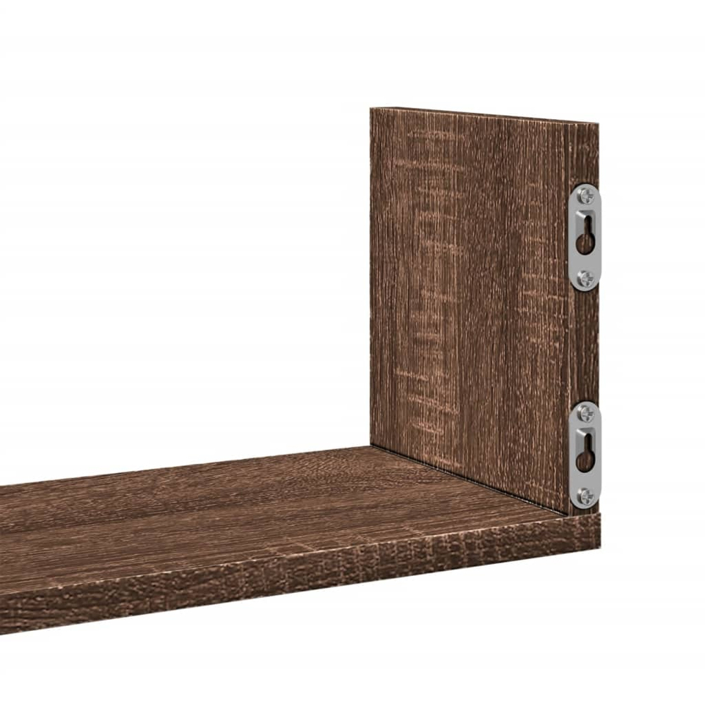vidaXL 58 x 18cm Brown Oak Wall Shelf Set of 3 Image 7