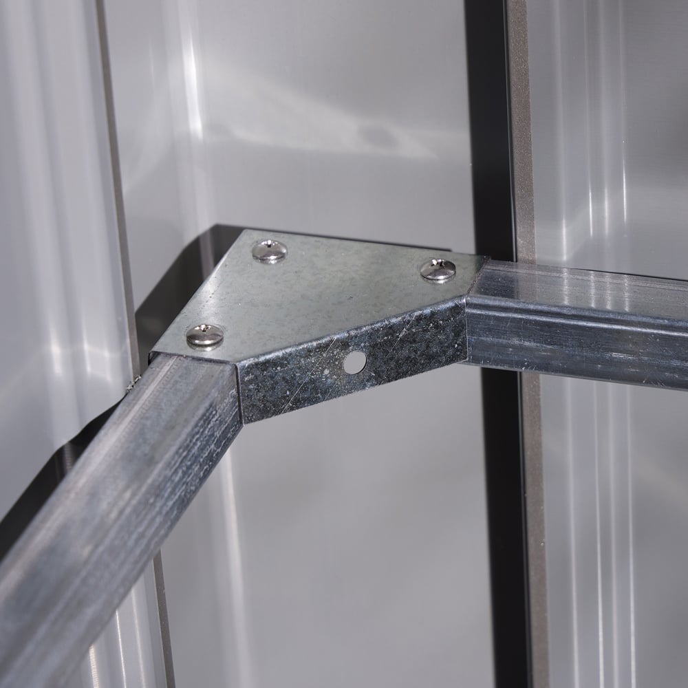 Rowlinson Brentvale Premium Apex Metal Shed with Foundation Kit 8 x 6ft Image 7