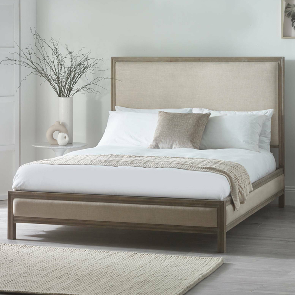 Julian Bowen Lucie King Size Cream Upholstered Bed Frame Image 1