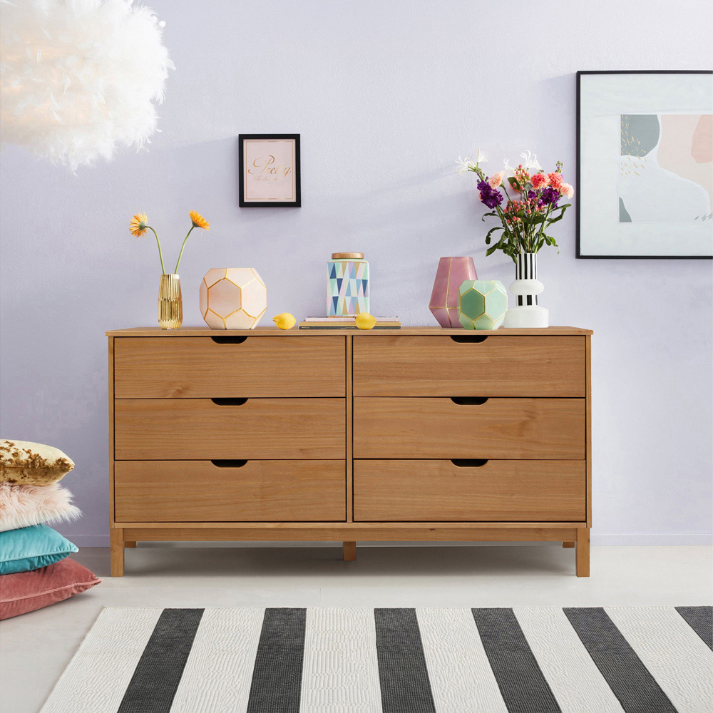 Loft24 Post 6 Drawer Solid Wood Chest of Drawers Image 9
