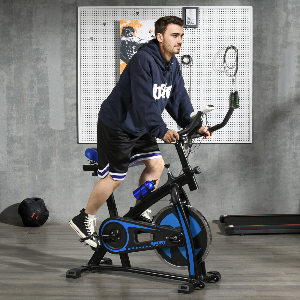 SPORTNOW Blue Adjustable Resistance Exercise Bike Image 2