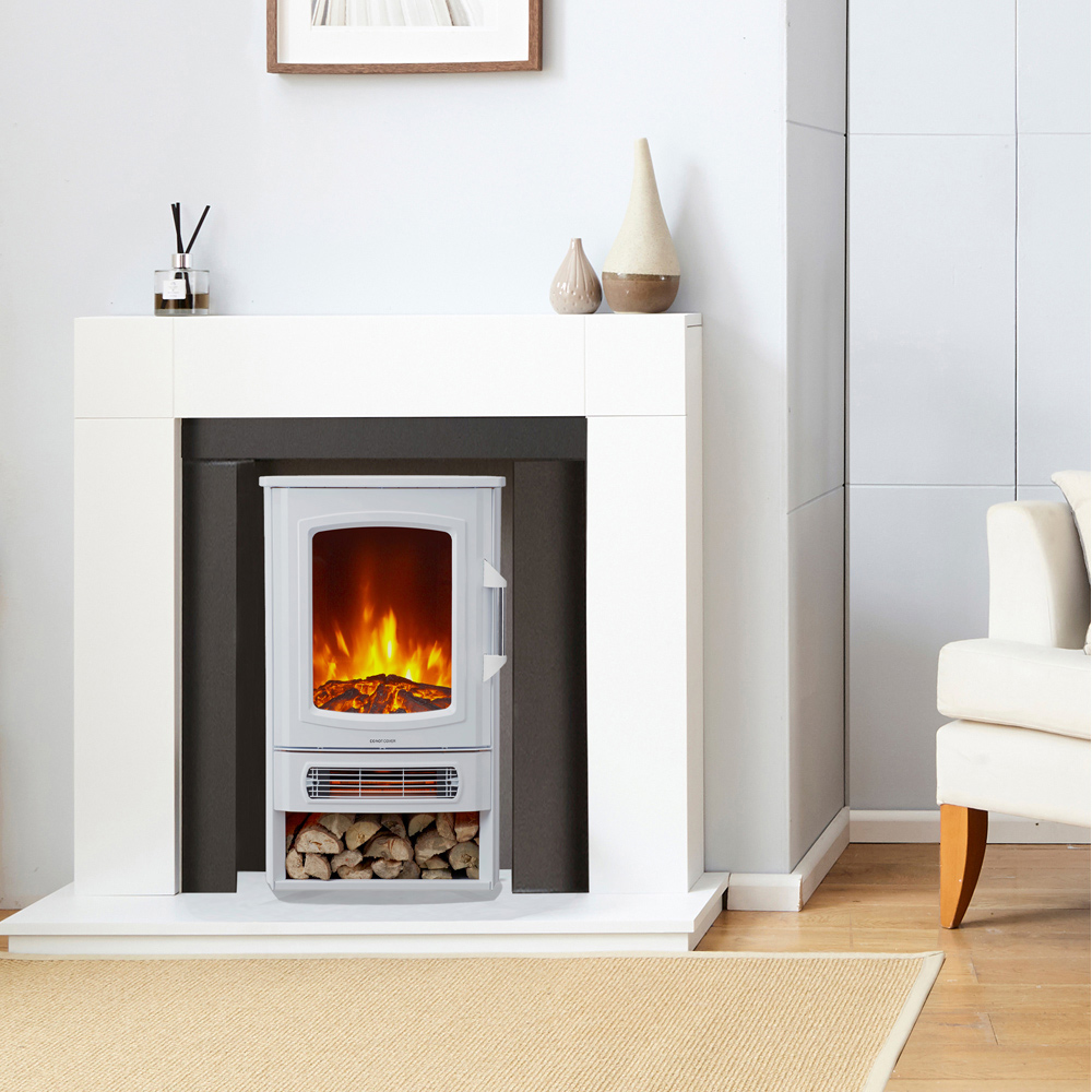 Neo Black Electric Heater Flame and Log Store 2000W Image 2