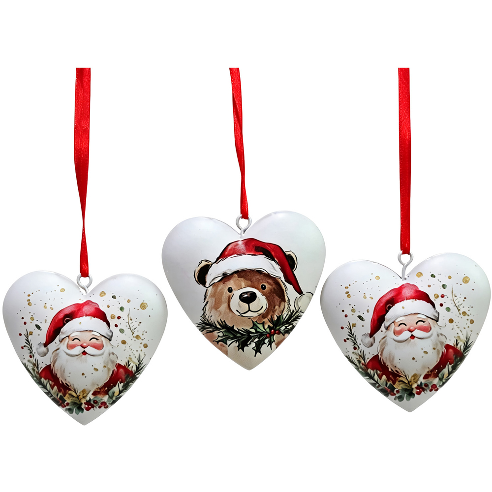 Set of 3 Heart Decorations Image 8