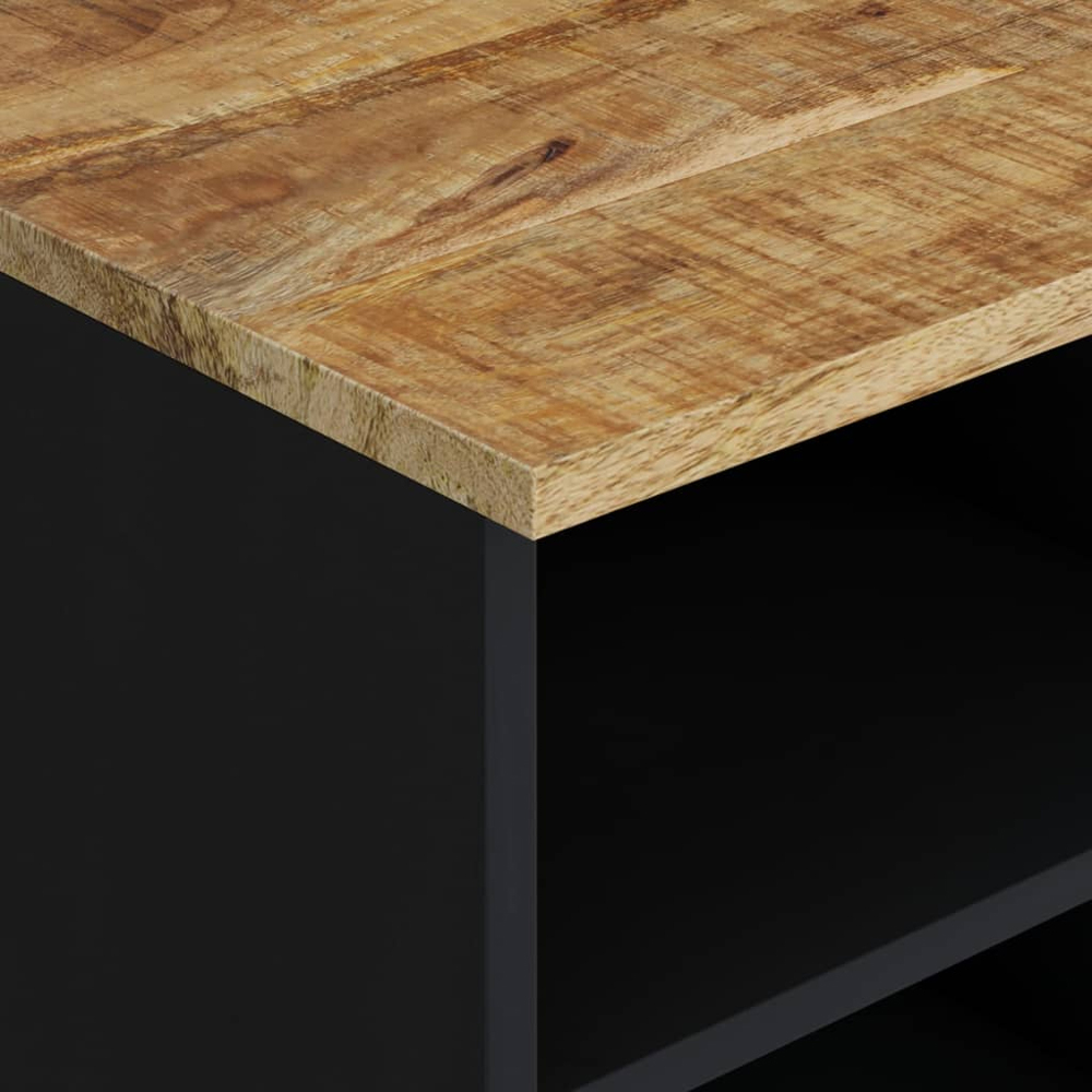vidaXL 7 Shelf Light Brown Solid Mango Wood TV Cabinet Image 5