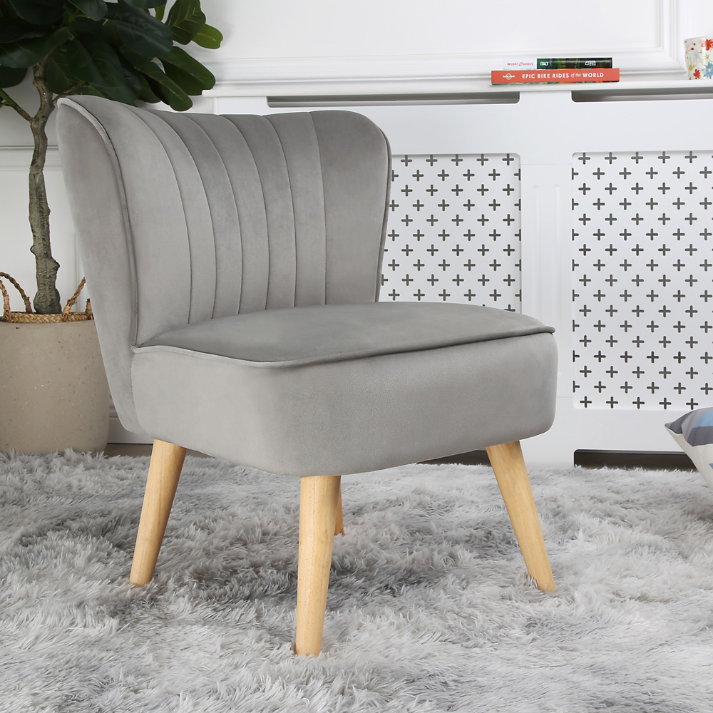 Shaun Grey Velvet Accent Chair Image 8
