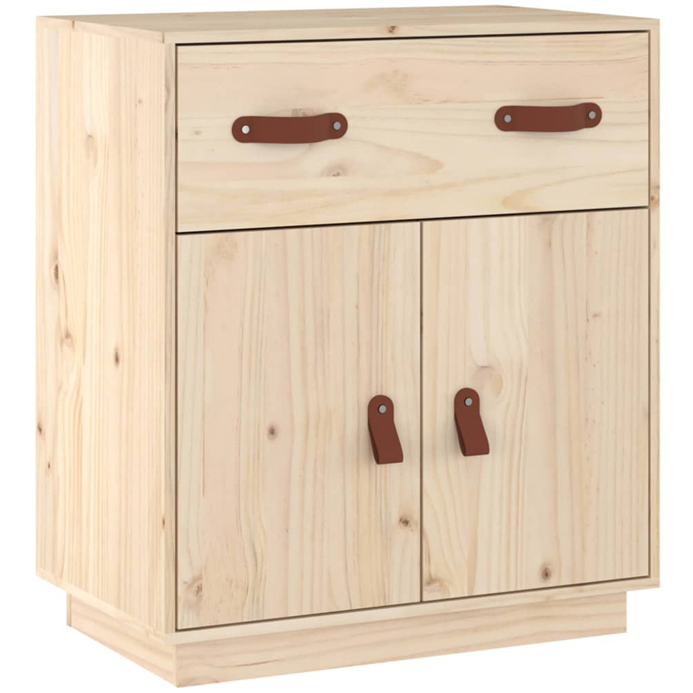 vidaXL 2 Door Single Drawer Natural Sideboard Image 2