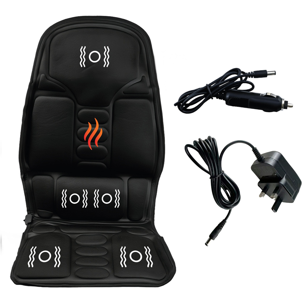 Gr8 Garden Lumbar Back Heated Car Massage Seat Cushion 12V Image