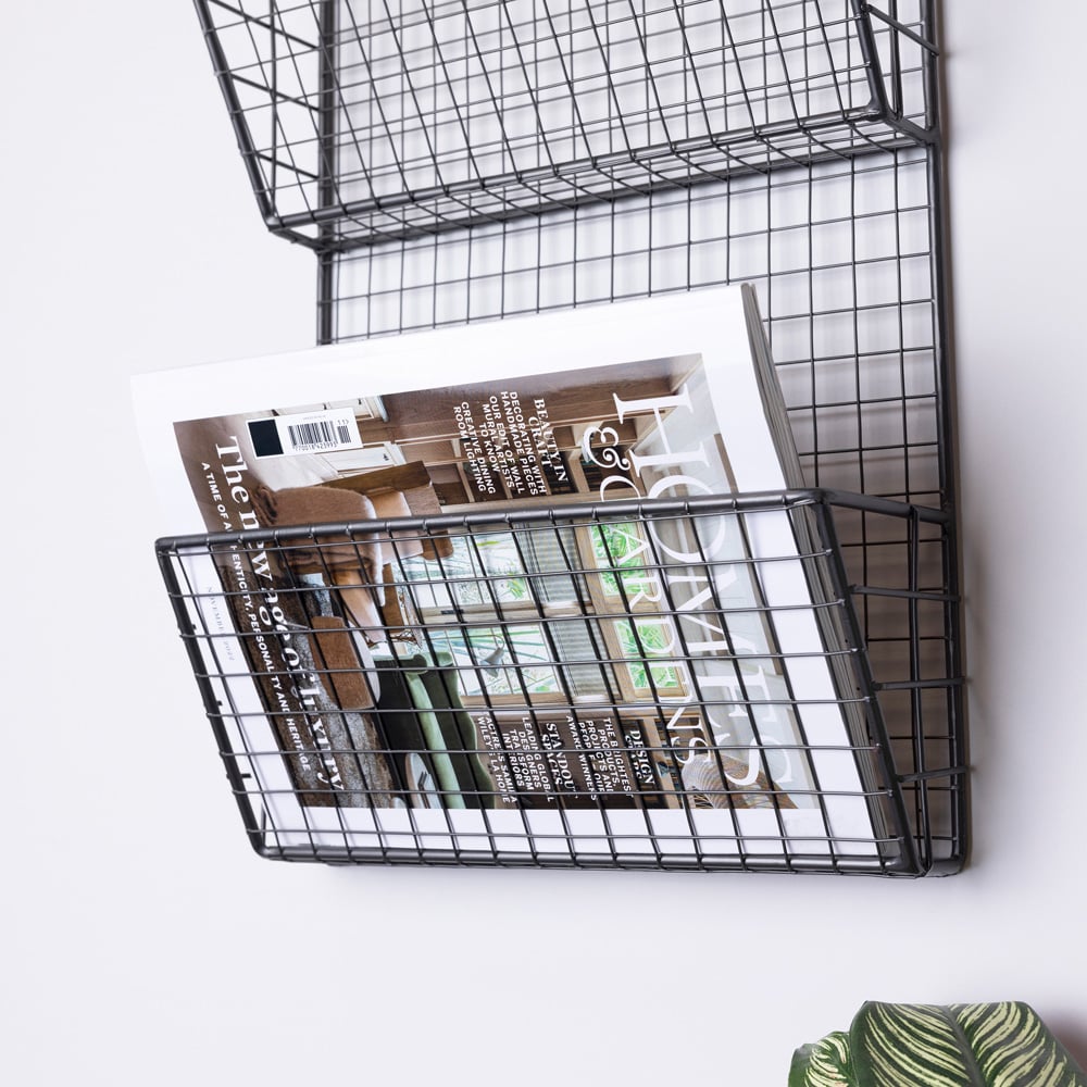 Charles Bentley Black Charnwood Iron Magazine Rack Image 4