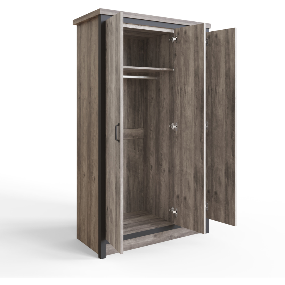 GFW Boston 3 Door Grey Wardrobe Image 5