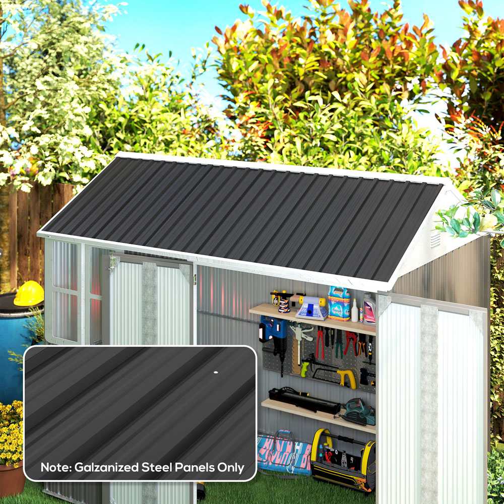 Outsunny Black Metal Greenhouse Roofing Sheet 12 Pack Image 2