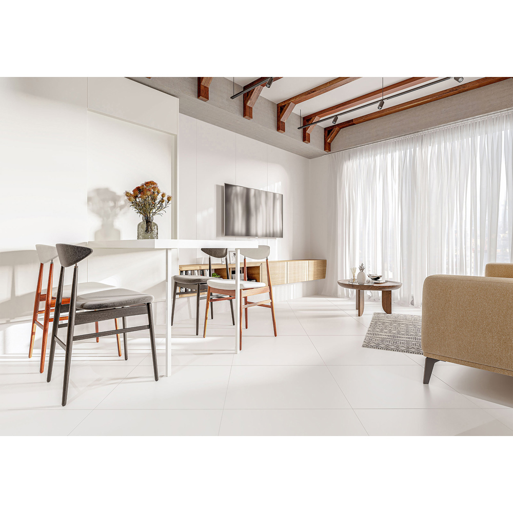 Top Ceramics Matt Super White Porcelain Wall Tile 600 x 600mm Image 3