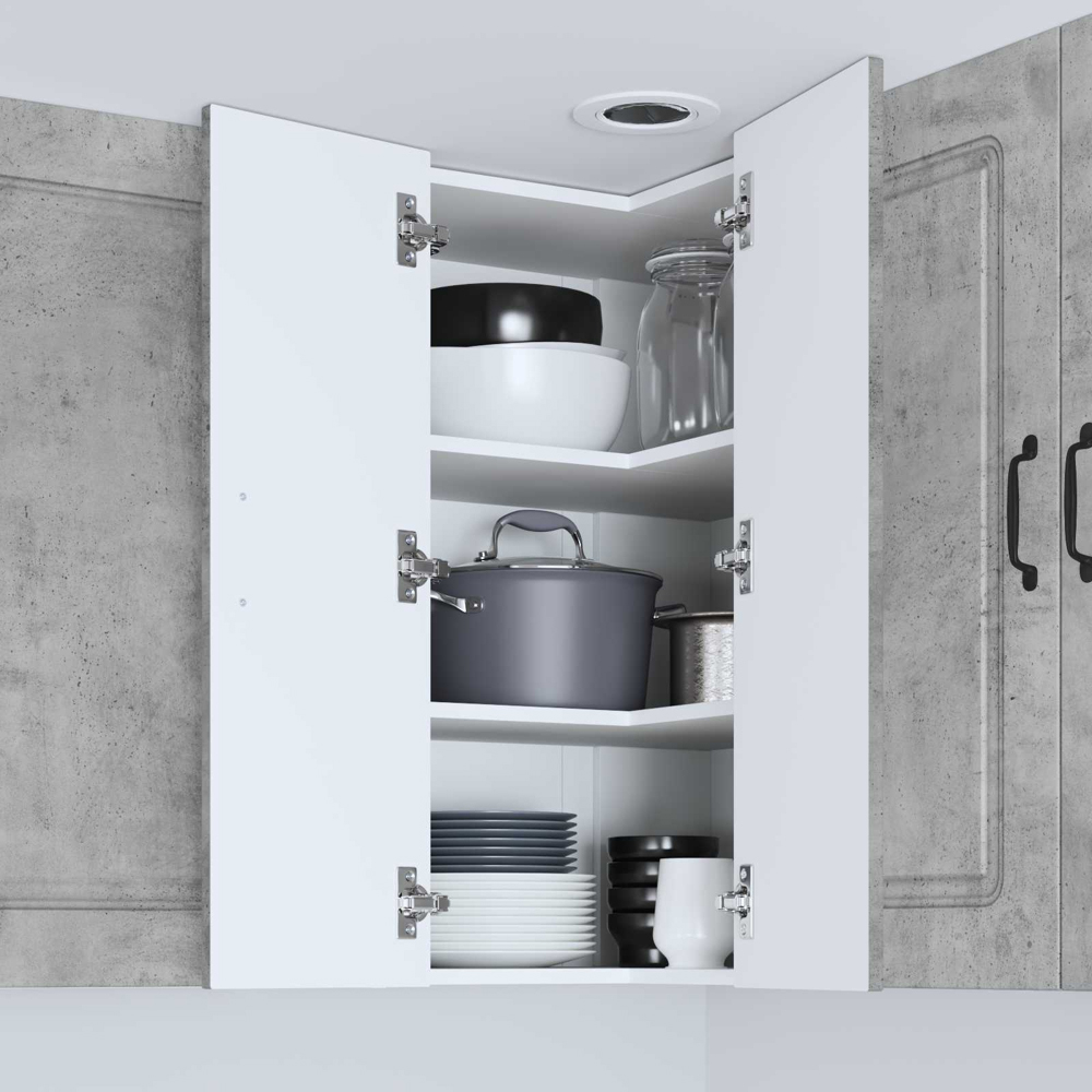 vidaXL 2 Door Concrete Grey Kitchen Wall Corner Cabinet Image 9