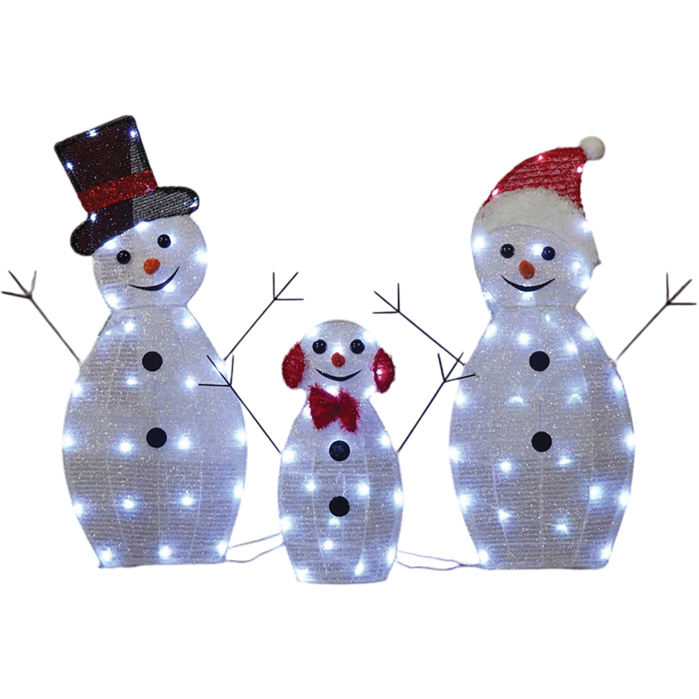 Xmas Haus 210 White LED Snowman Set of 3 Image 2