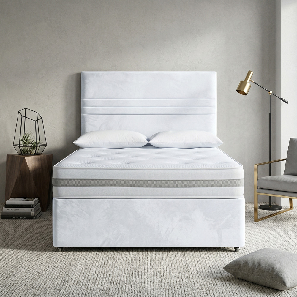 DS Living Harrington Super King Size White Plush Divan Bed Image 3