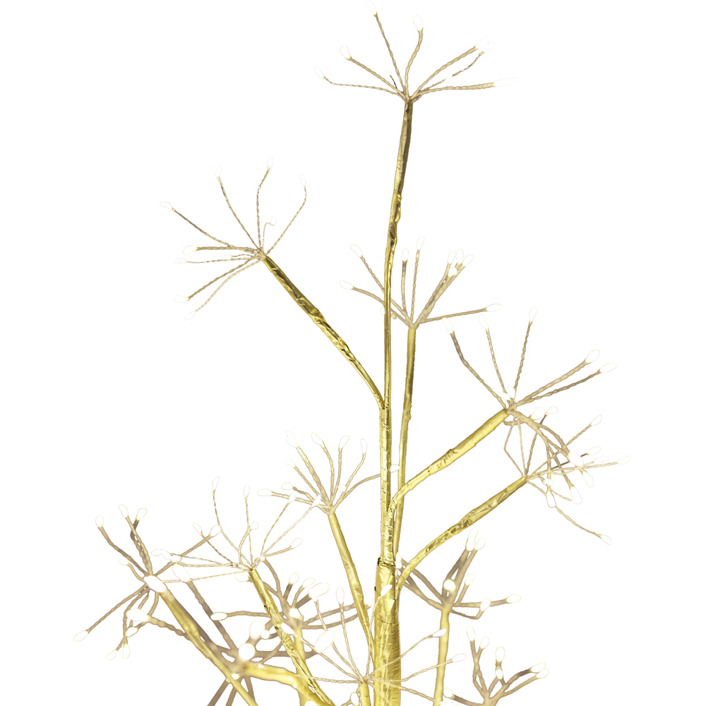 Charles Bentley 420 Constant Warm White LED Pre-Lit Gold Christmas Twig Tree 4ft Image 4