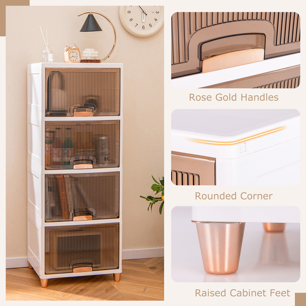 Costway 4 Drawer White Stackable Storage Bins Image 8