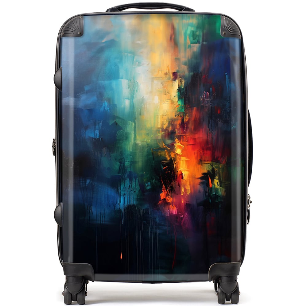 Warren Reed Designer Medium Colourful Chaos Urban Dreamscape Suitcase Image 1