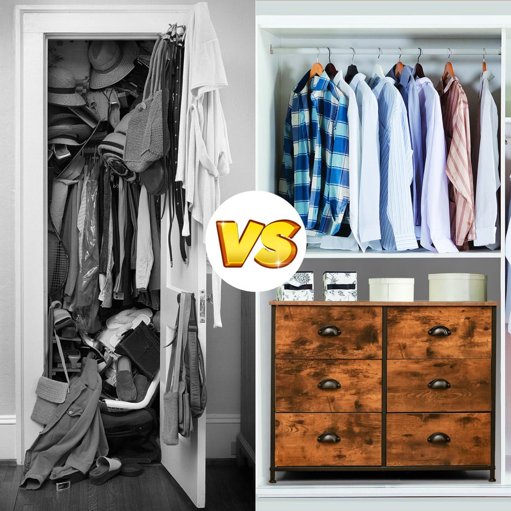 Costway 6 Drawer Rustic Brown Chest of Drawers Image 4