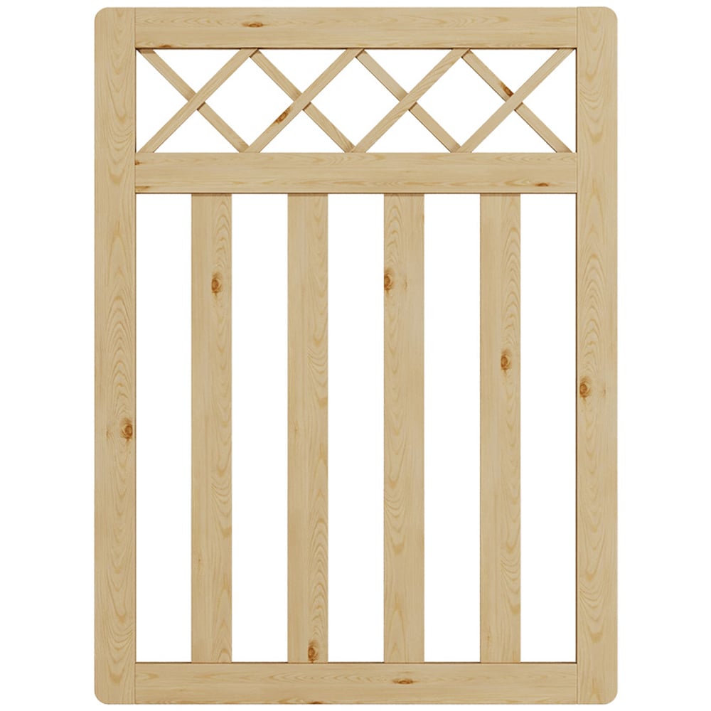 Outdoor Cross Top Wooden Nature Garden Fence Door, 120 x 90 x 2.5cm Image 4
