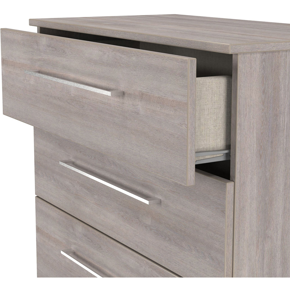 Crowndale Worcester 4 Drawer Grey Oak Deep Chest of Drawers Ready Assembled Image 5
