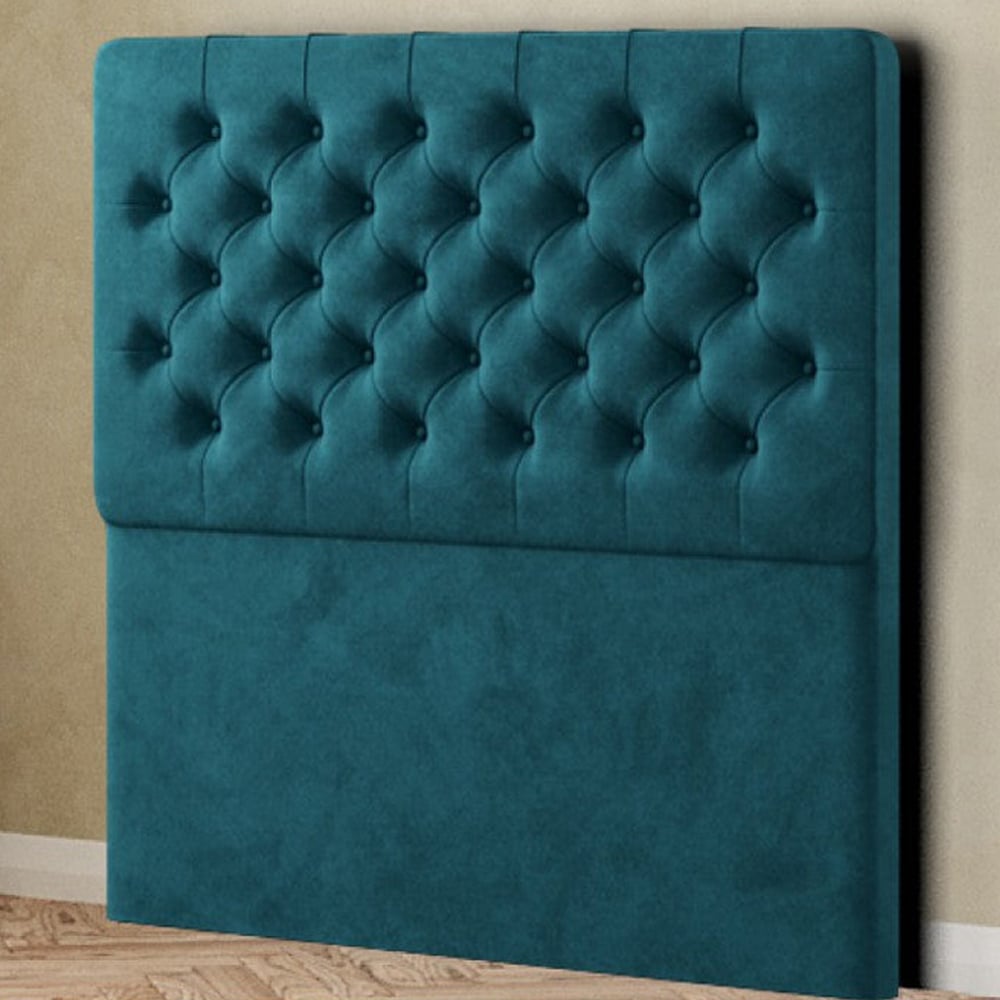 Eleganza Winchester Double Emerald Plush Floor Standing Headboard Image 1