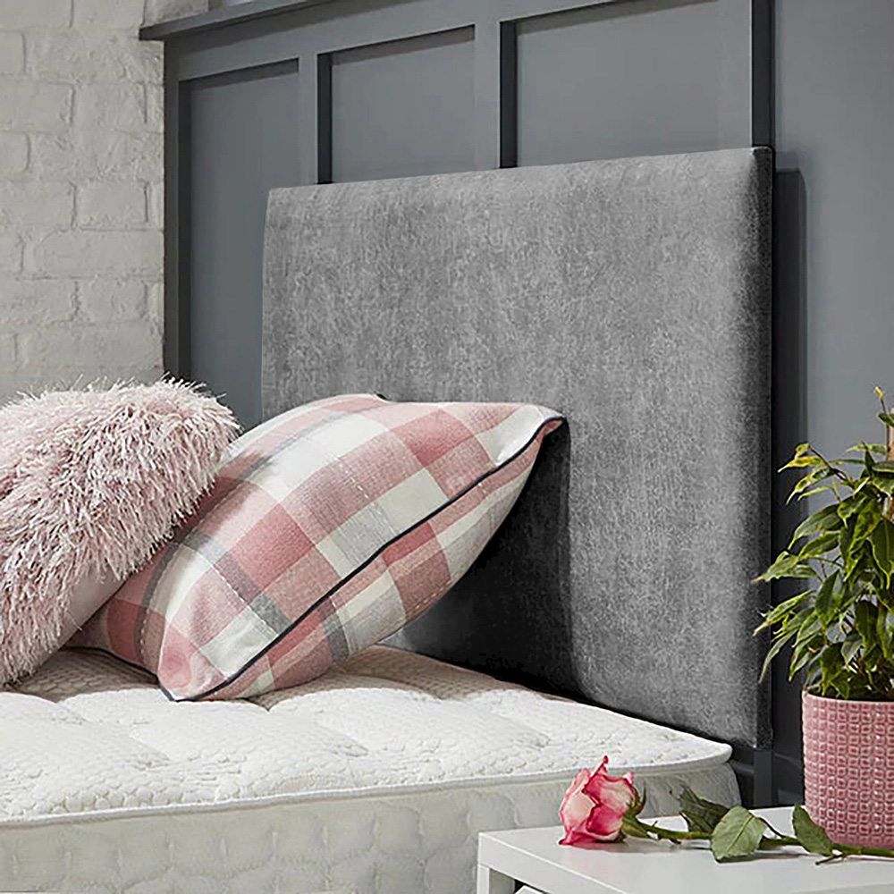 Eleganza Home Fluso Small Single Silver Naples Strutted Headboard Image 2