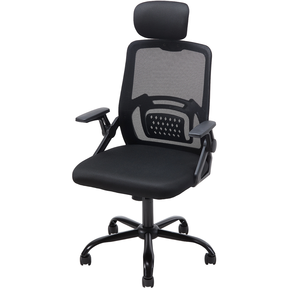 Living and Home Black Mesh Adjustable Office Chair Image 2