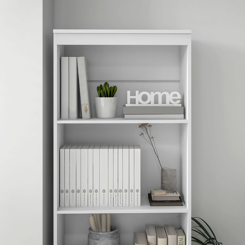 HOMCOM 3 Drawer 3 Shelf White Freestanding Tall Bookshelf Image 8