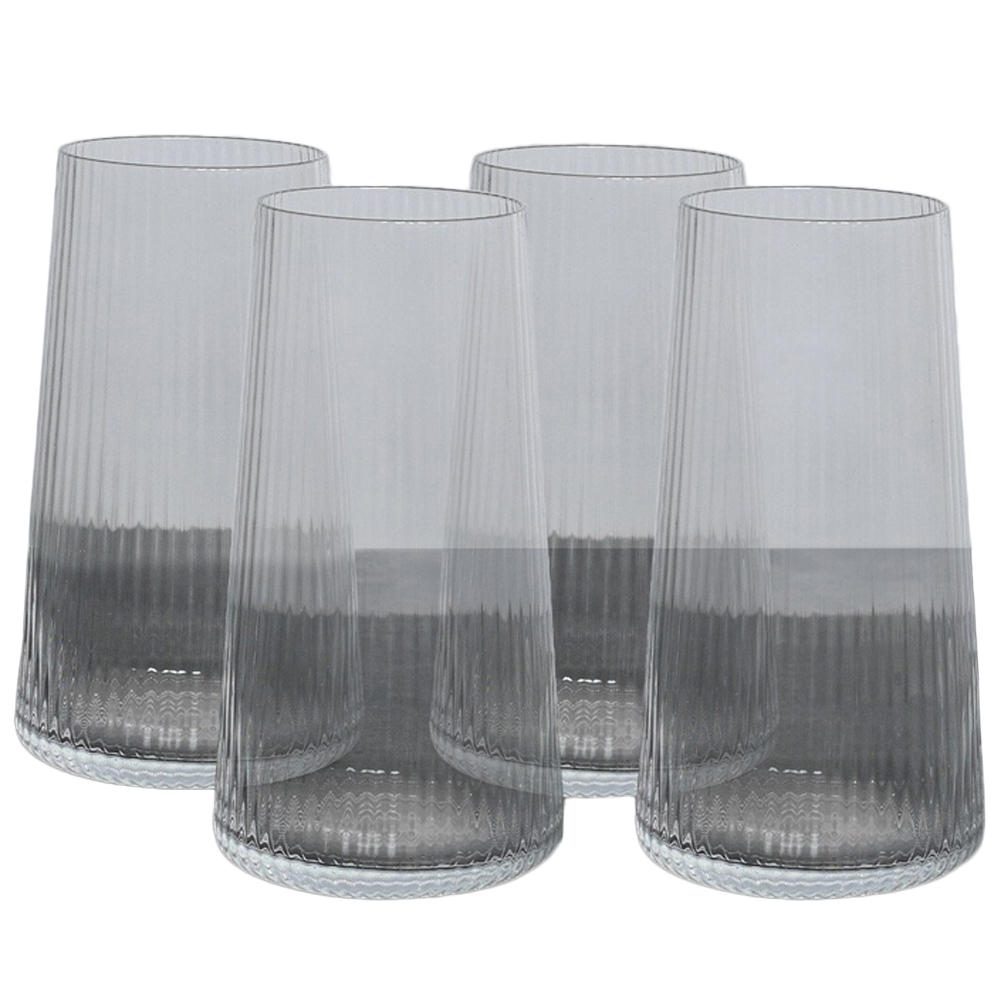 Enya Clear Ribbed Hiballs 4 Pack Image 1