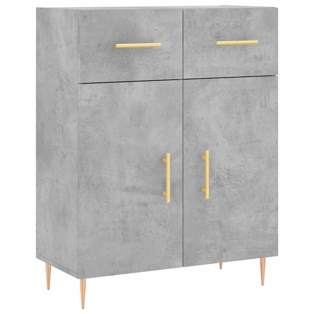 vidaXL 4 Door 2 Drawer Concrete Grey Highboard Image 7