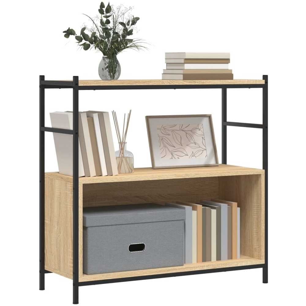 vidaXL Single Shelf Sonoma Oak Bookshelf Image 3