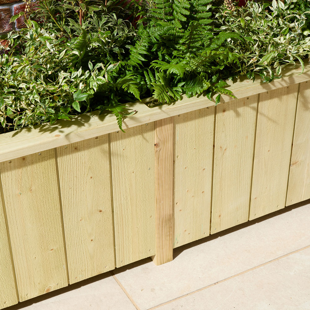 Rowlinson Signature Heritage Natural Wooden Garden Trough Planter 42 x 199 x 43cm Image 3