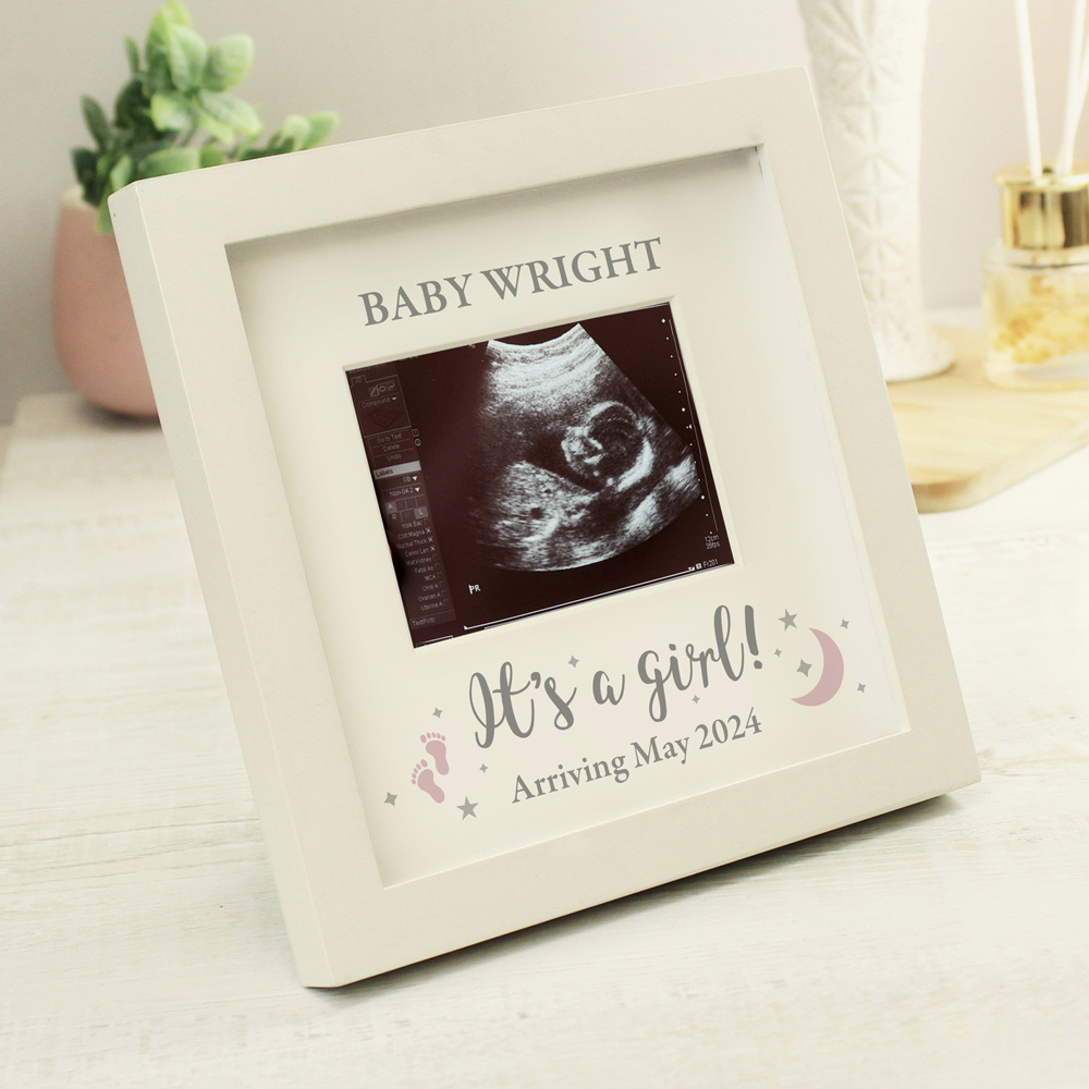Personalised Memento It's A Girl Baby Scan Frame Image 2