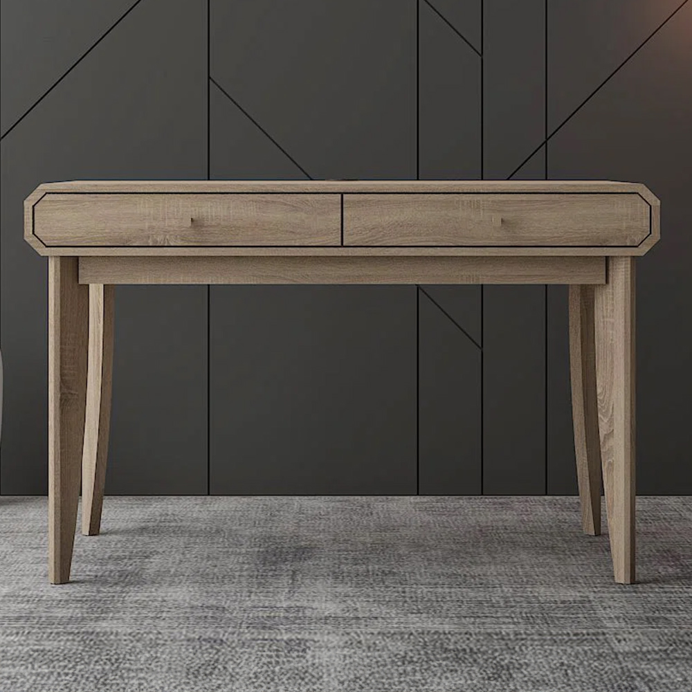 Kudl BR15 2 Drawer Light Oak Study Desk Image 1