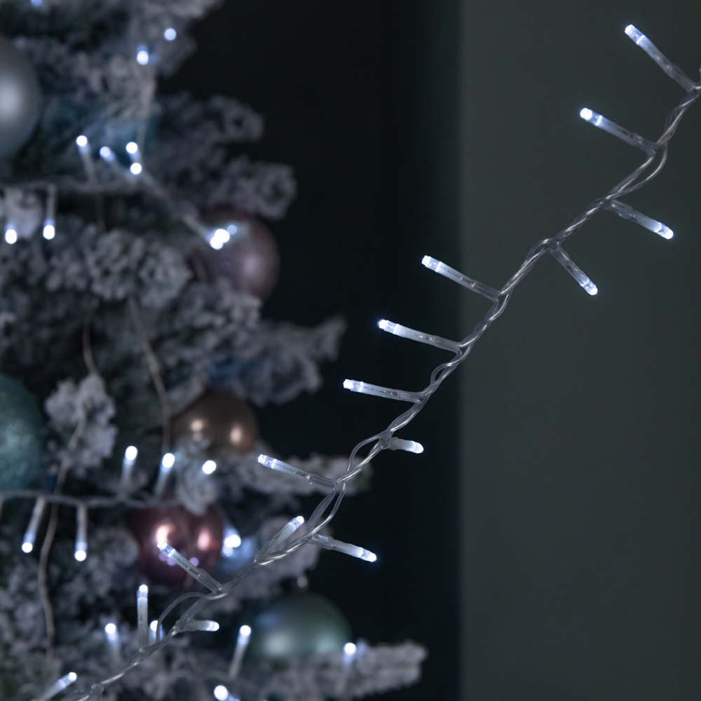 Samuel Alexander TreeBrights 2000 White LED Clear Cable Christmas String Lights with Timer 50m Image 2