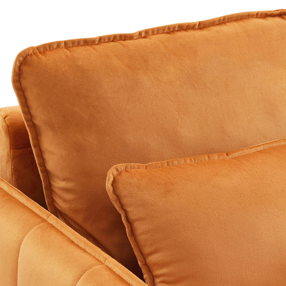 Living and Home Orange Fleece Fabric Armchair with Cushions Image 5