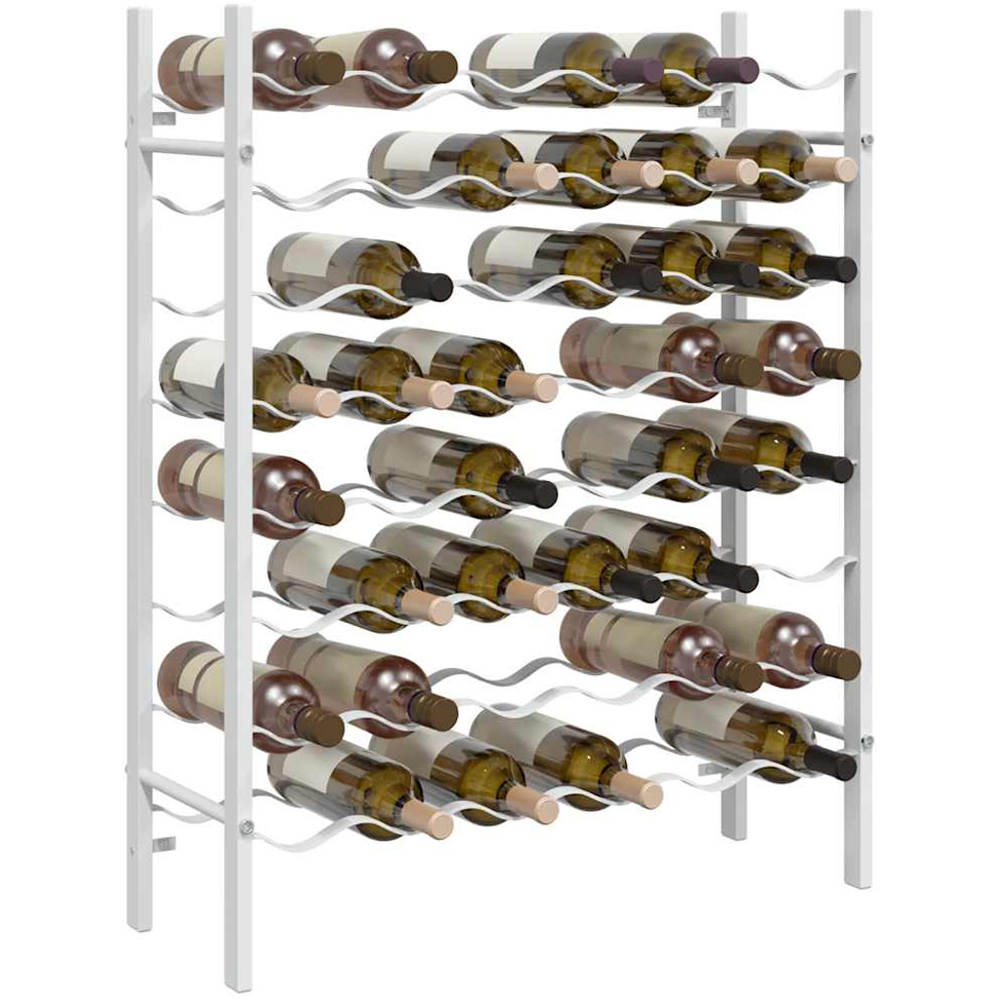 vidaXL 48 Bottle White Freestanding Wine Rack Image 3