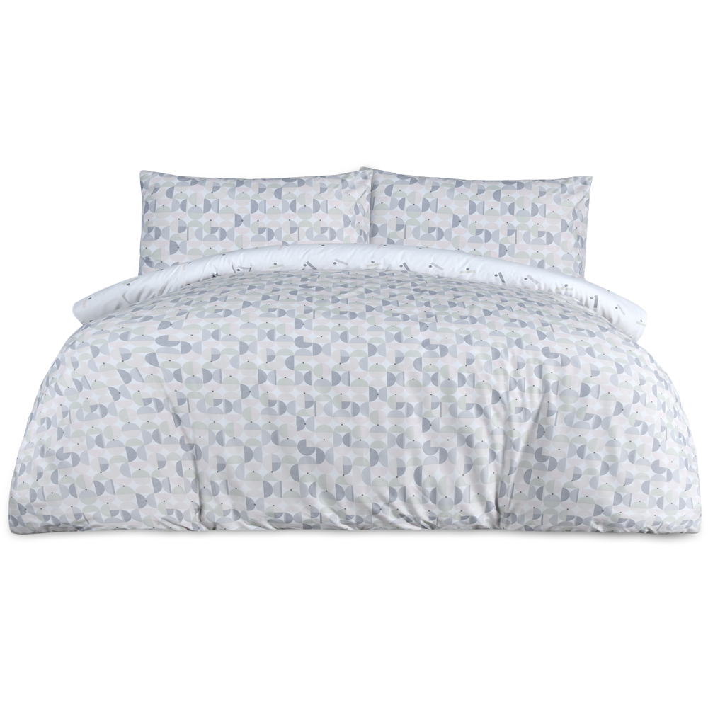 Smart Living King Size Blue Circle Geo Reversible Duvet Set Image 2