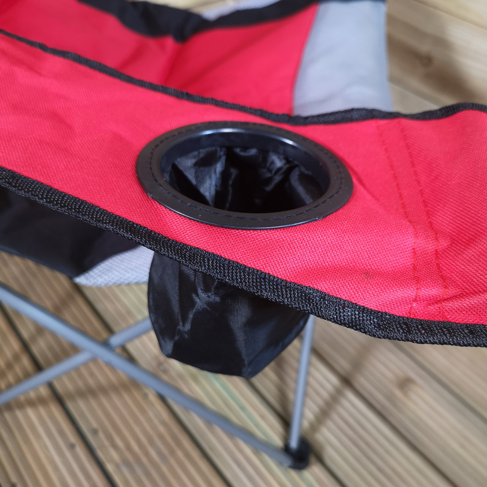 Samuel Alexander Red Luxury Padded Folding Camping Chair Image 3