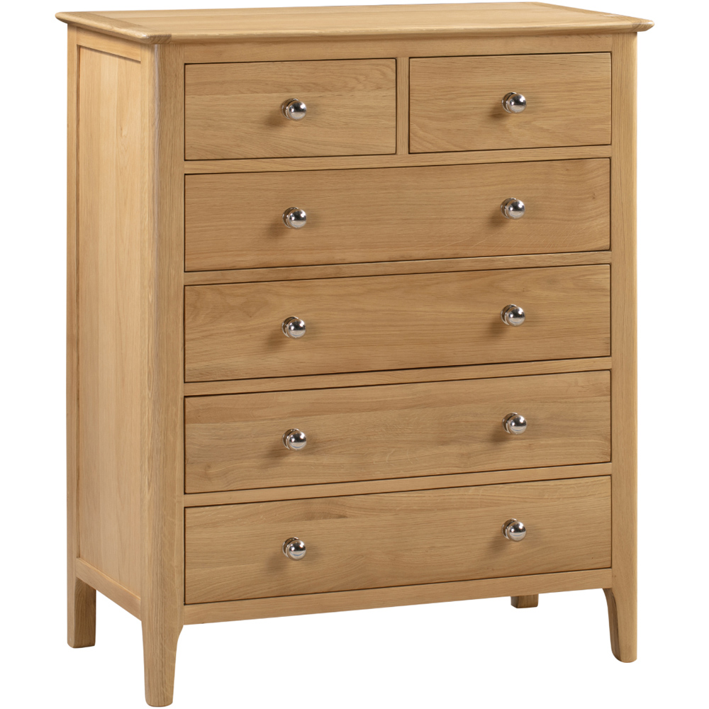 Julian Bowen Cotswold 6 Drawer Natural Chest of Drawers Image 2