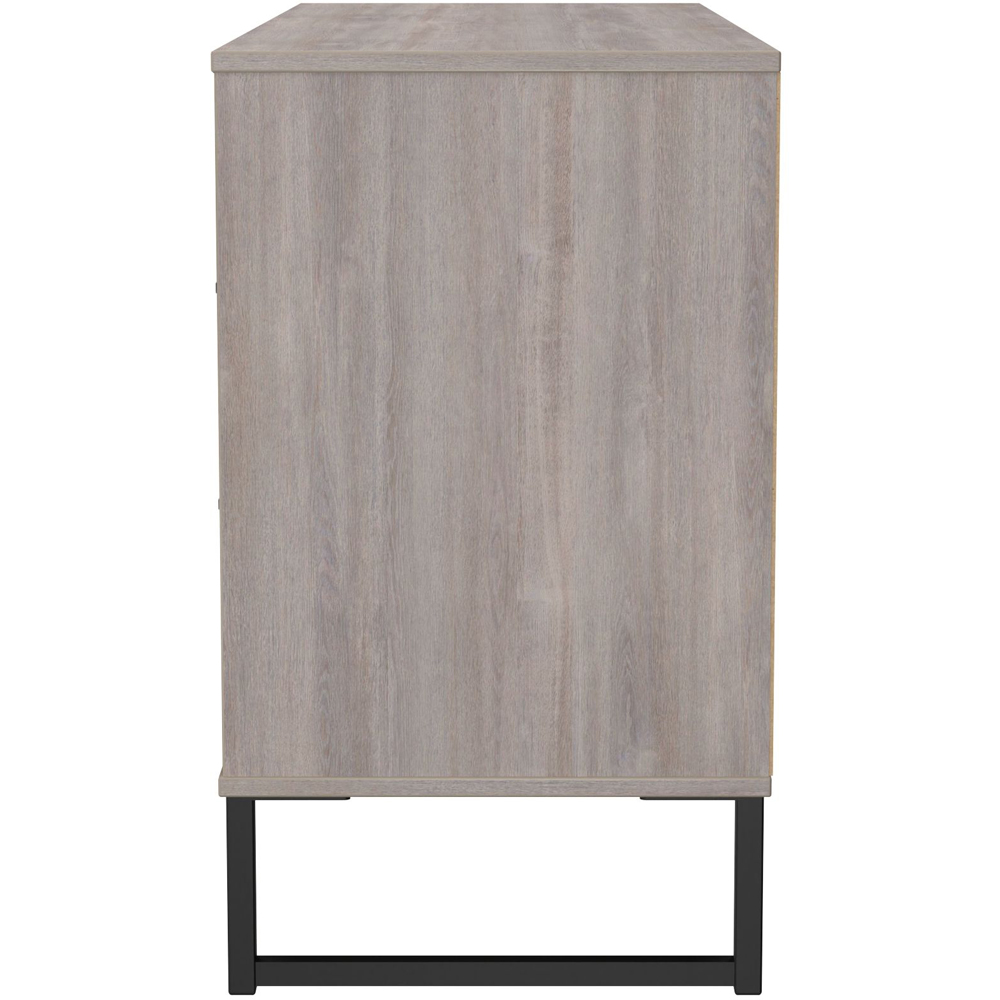 Crowndale Hong Kong 6 Drawer Grey Oak Wide Chest of Drawers Ready Assembled Image 3