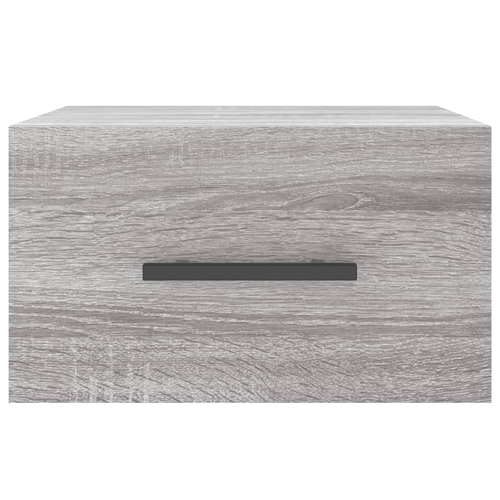 vidaXL Single Drawer Grey Sonoma Oak Wall Mounted Bedside Table Image 5