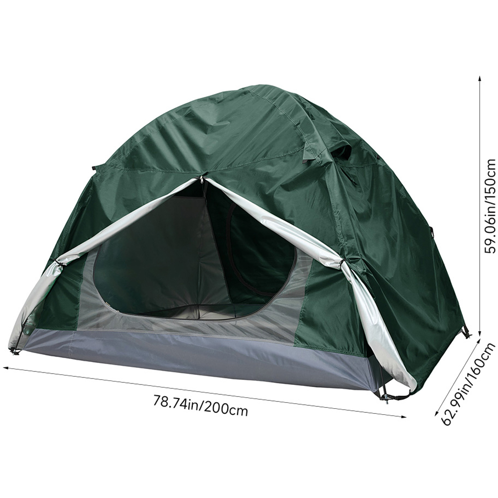 Living and Home 2 Person Camping Tent with Detachable Top Cover Dark Green Image 6