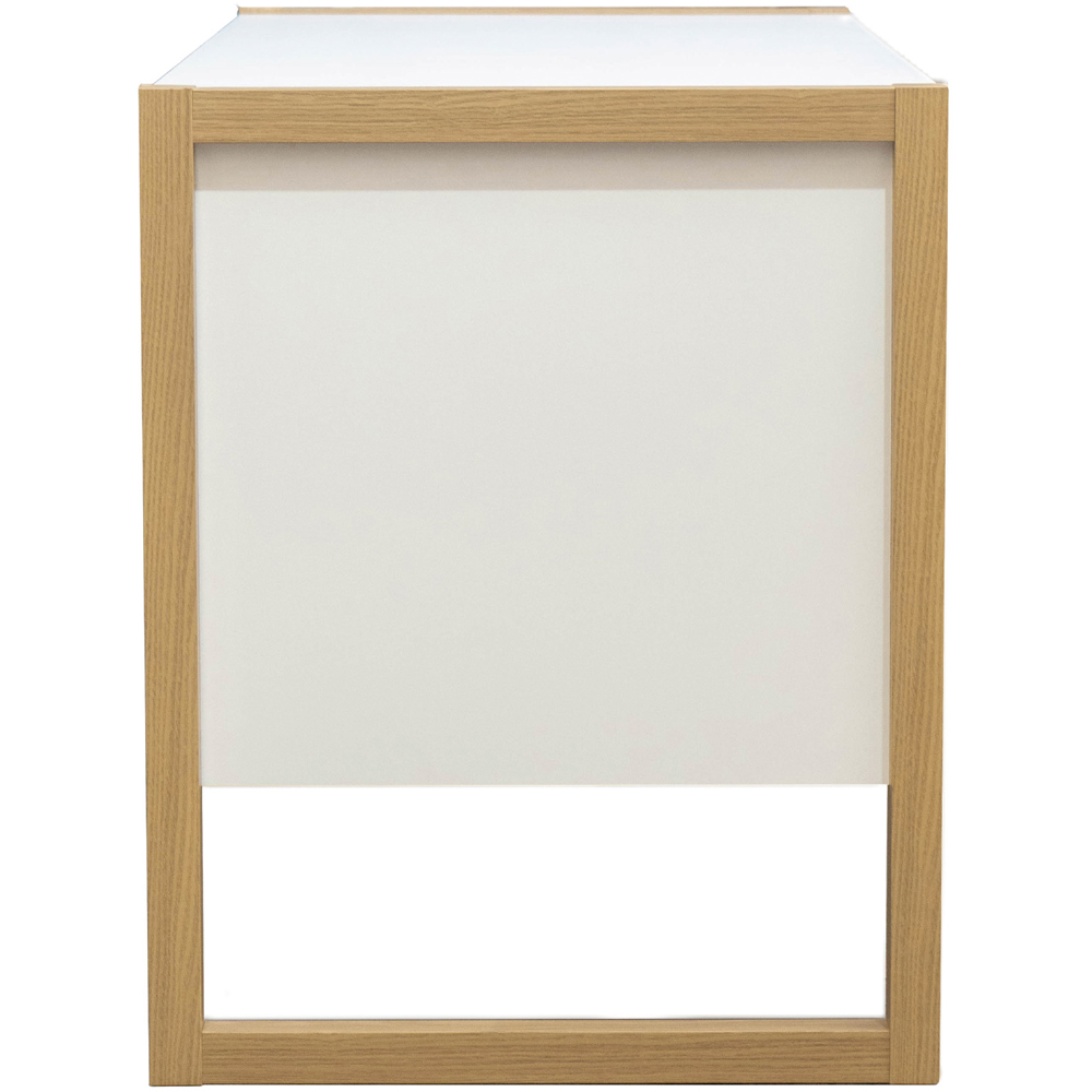 TTAP Alcarno White and Oak Effect 3 Drawer Office Computer Desk Image 5
