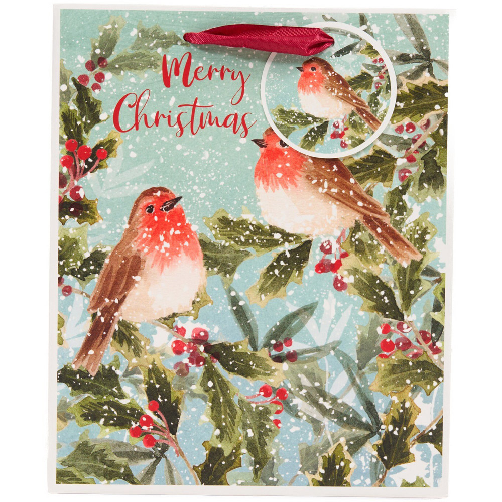 Christmas Robin Gift Bag Small Image 3