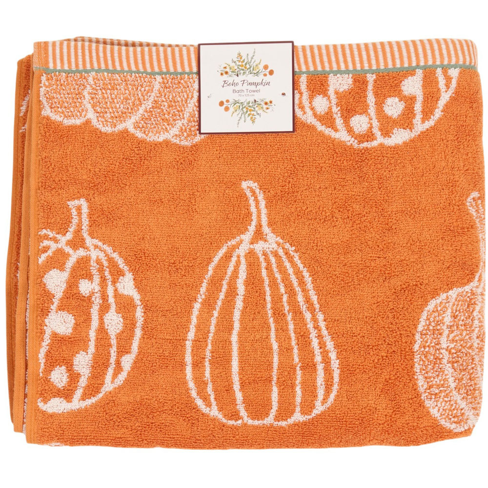 Boho Pumpkin Bath Towel Orange Image 1