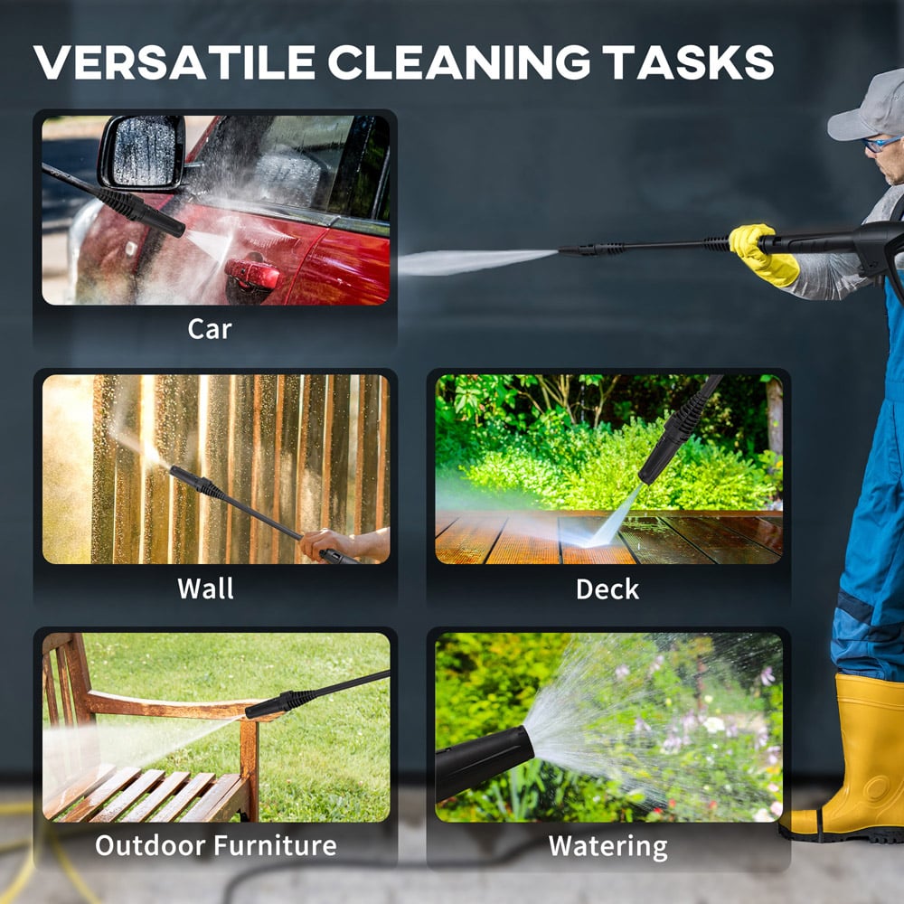 DURHAND 845-867V70YL 1800W Yellow Portable Power Washer 150Bar Image 7