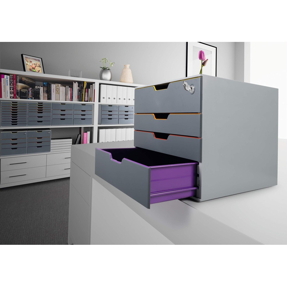Durable VARICOLOR Safe A4+ 4 Drawer Lockable Colour Coded Desk Organiser Image 2
