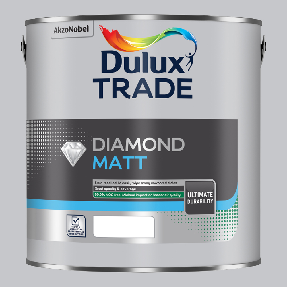 Dulux Trade Dove Walls and Ceilings Diamond Matt Paint 2.5L Image 2